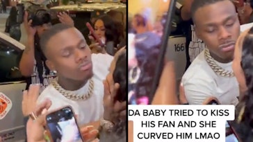 dababy tries to kiss fan